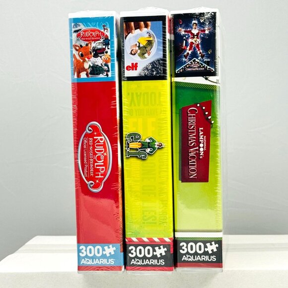 Aquarius Puzzle Bundle Rudolph Elf Christmas Vacation 300-Piece Each 3-Pack New - Picture 4 of 5